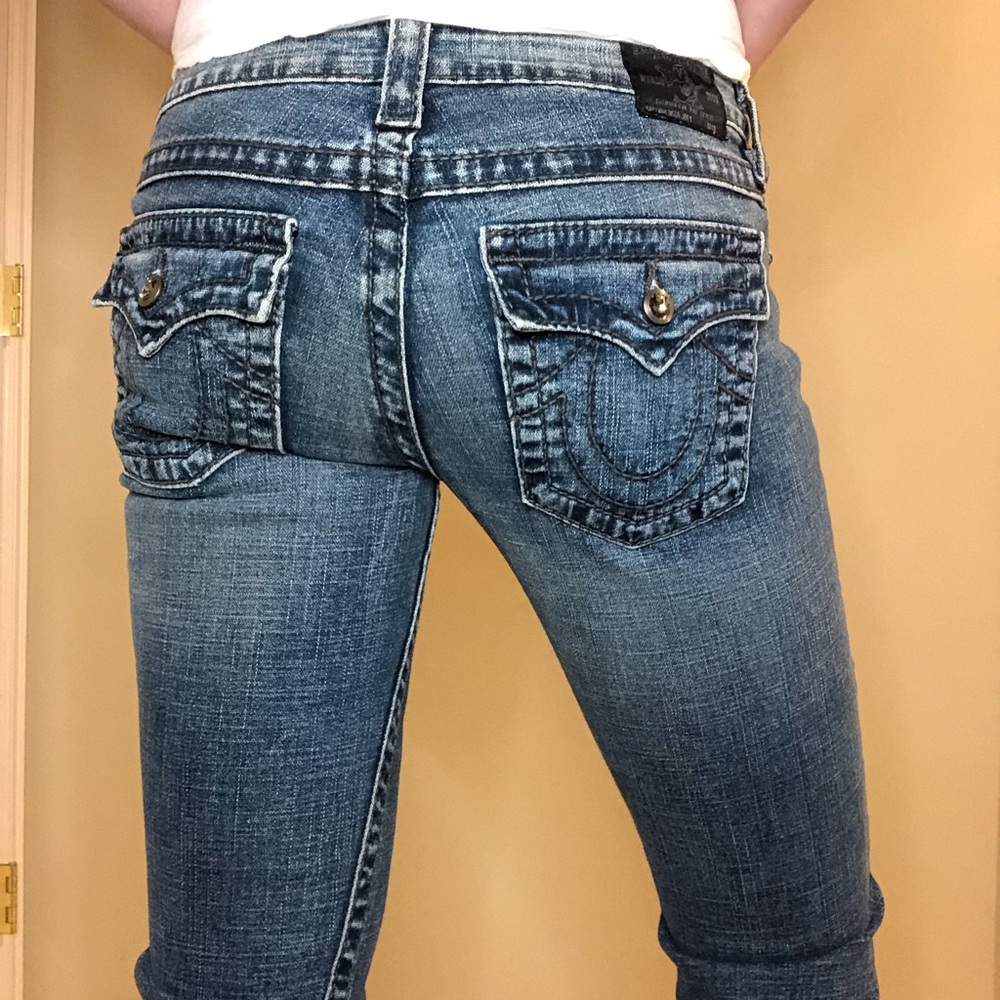 True Religion Crystal Embellished Distressed Jean